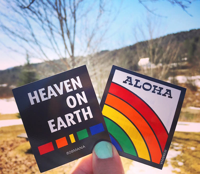 #152 HEAVEN ON EARTH- VINYL STICKER BY THE SURFER BUDDHA - ©808MANA BIG ISLAND LOVE LLC 2000-2021 ALL RIGHTS RESERVED