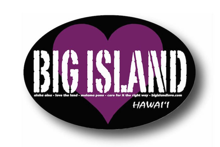 #108 Vintage Big Island Love Sticker PURPLE