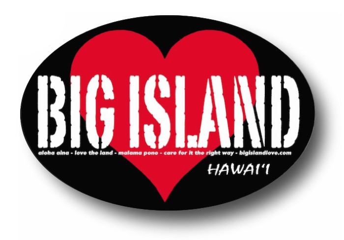 #108 Vintage Big Island Love Sticker RED