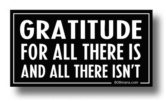 #144 GRATITUDE FOR ALL THERE IS AND ALL THERE ISN'T - VINYL STICKER- ©808MANA - BIG ISLAND LOVE LLC - ALL RIGHTS RESERVED