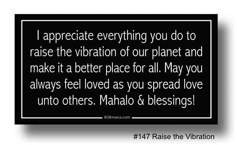 #147 I APPRECIATE ALL YOU DO TO RAISE THE VIBRATION OF THE PLANET AND MAKE IT A BETTER PLACE FOR ALL. MAY YOU ALWAYS FEEL LOVED AS YOU SPREAD LOVE UNTO OTHER MAHALO AND BLESSINGS - VINYL STICKER - ©808MANA - BIG ISLAND LOVE LLC - ALL RIGHTS RESERVED