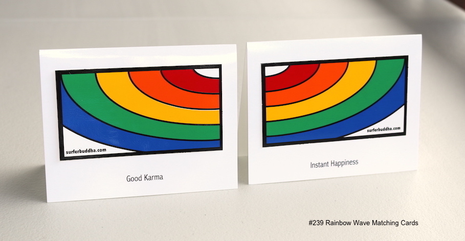 #239 RAINBOW WAVE - GREETING CARD AND VINYL STICKER - ©808MANA - BIG ISLAND LOVE LLC