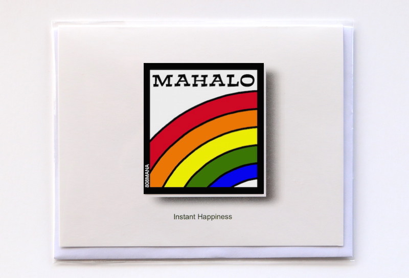 253 MAHALO RAINBOW - GREETING CARD AND VINYL STICKER