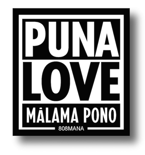 #809 PUNA LOVE - VINYL STICKER  - ©808MANA - BIG ISLAND LOVE LLC - ALL RIGHTS RESERVED