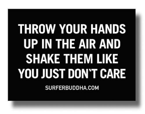 #904 THROW YOUR HANDS UP IN THE AIR AND SHAKE THEM LIKE YOU JUST DONT CARE - VINYL STICKER - ©808MANA - BIG ISLAND LOVE LLC