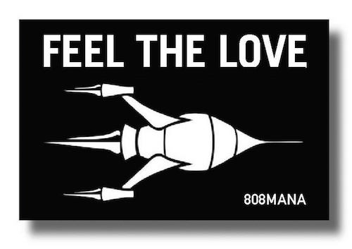 #911 LOVE ROCKET - VINYL STICKER - ©808MANA - BIG ISLAND LOVE LLC