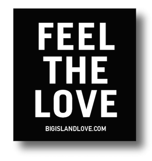 #923 FEEL THE LOVE - VINYL STICKER - ©808MANA - BIG ISLAND LOVE LLC