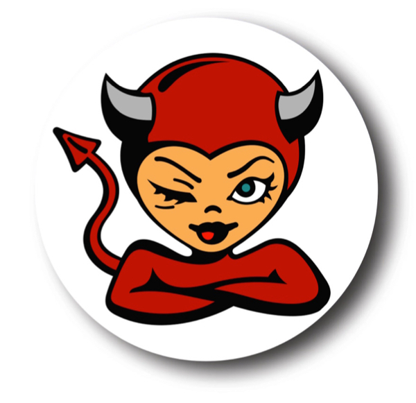 #891 LUCY - ROUND VINYL STICKER - ©808MANA - BIG ISLAND LOVE LLC